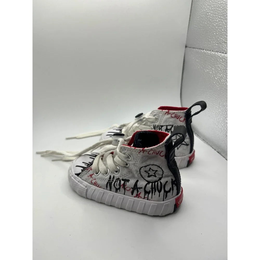 Converse Chuck Taylor All Star Toddler High Top White Graffiti Print‎ Size 5